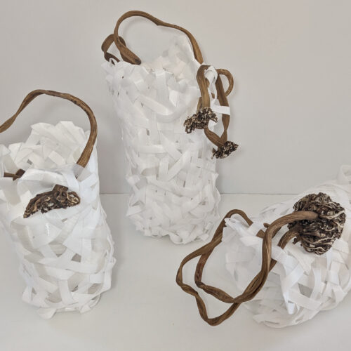 random weave plastic strapping with finger kelp handle